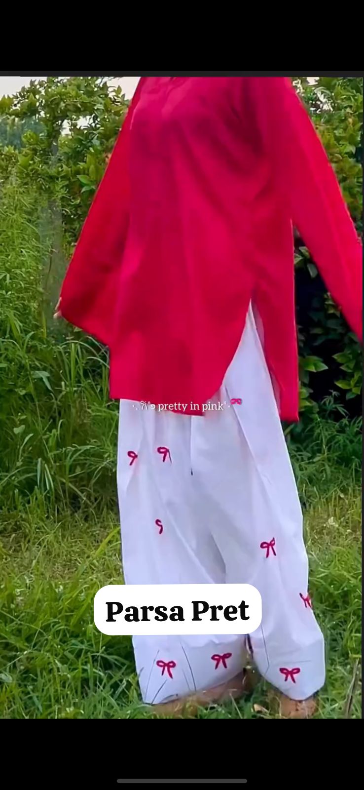 Pink Bow Embroidered 2 Pc Stitched