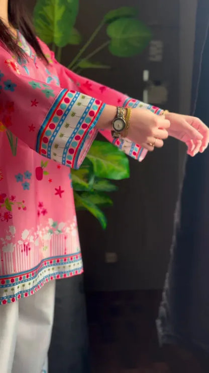 Pink Bloomscape Two Pc Sitched