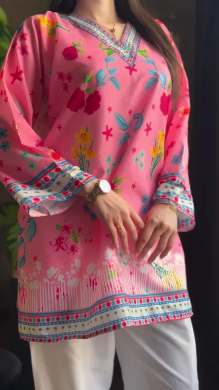 Pink Bloomscape Two Pc Sitched