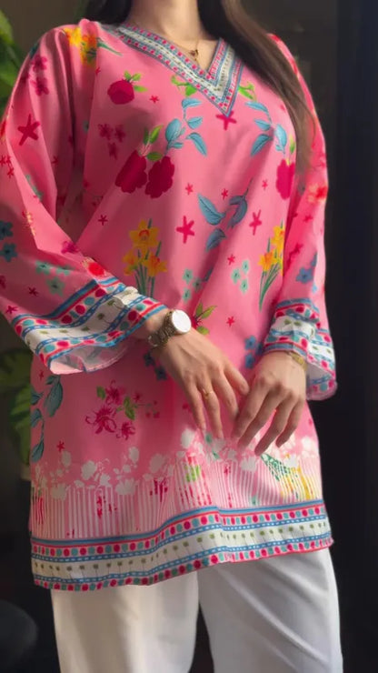 Pink Bloomscape Two Pc Sitched